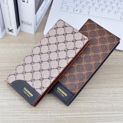 New style men's purse - long length, money clip, men's multi-card slot large capacity fashionable patchwork thin soft leather bag, suit bag