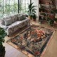 Cross-border temu new Nordic butterfly floral rug, stain-resistant and wear-resistant doormat, easy-care large rug for the living room sofa