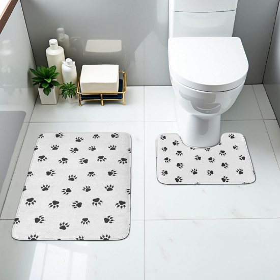 Cross-border modern minimalist diatom mud floor mat, absorbent and stain-resistant bathroom, U-shaped two-piece toilet mat set available for delivery.