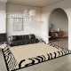 French carpets, living room coffee table and bedroom bedside black and white sofa rugs, premium luxury, stain-resistant, fragrant floor mats, in stock