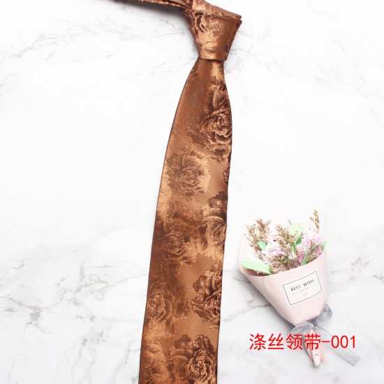 Men's polyester yarn-dyed casual tie 8cm, brown series, casual and versatile shirt tie, in stock for wholesale.