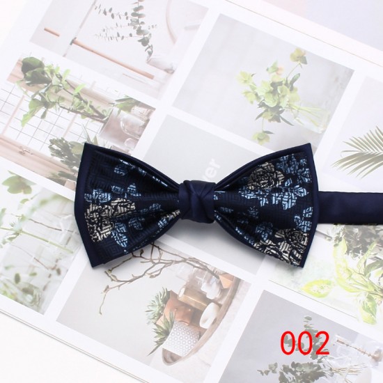 2025, in stock, colorful bow tie, men's vintage double-layer bow tie Groom's groomsmen's wedding bow tie wholesaler
