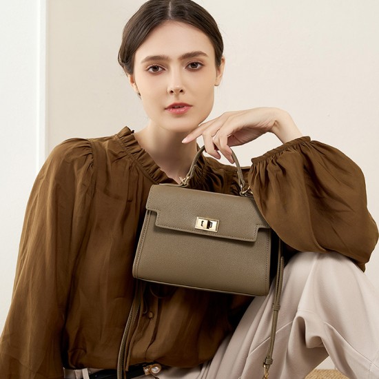 2025 new popular versatile cowhide premium genuine leather Kelly mini crossbody handbag classic women's bag