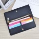 New women's wallet - long style wallet, zipper handbag with patchwork contrasting color large capacity wallet, leather wallet, mobile phone zero wallet