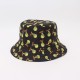 Overseas cartoon-printed yellow duck bucket hats, reversible bucket hats for couples with sun protection, bowler hats
