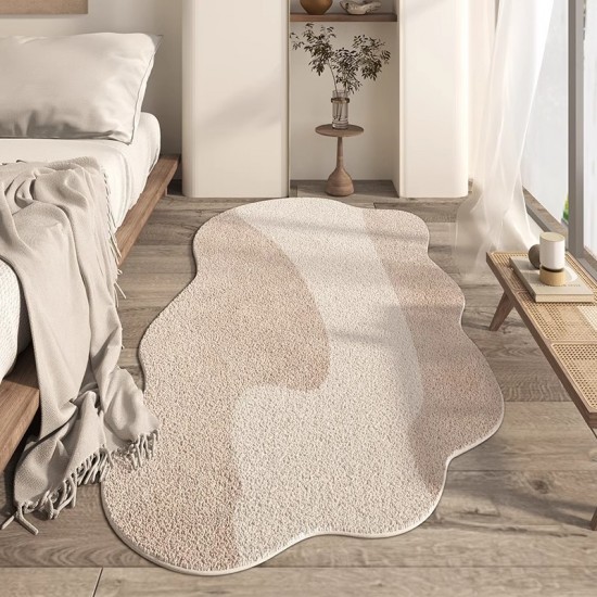 Simple, uniquely shaped imitation cashmere autumn/winter cool-proof, stain-resistant bedside blanket, bedroom thickened decorative non-slip carpet available for dropshipping