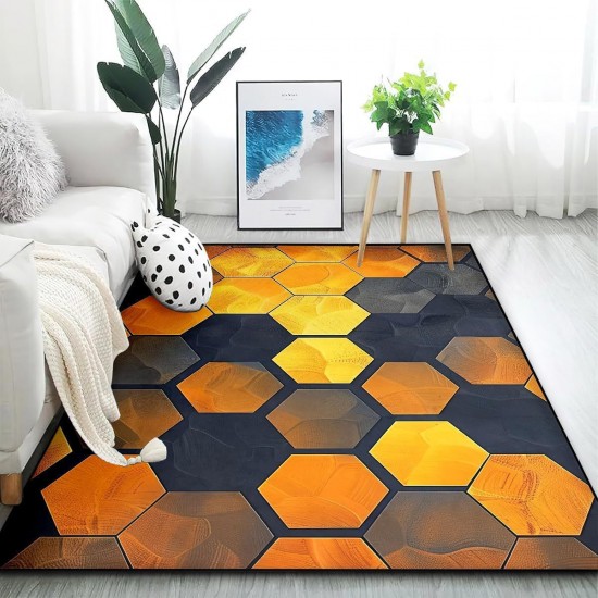 Creative 3D Living Room Carpet, Non-Slip, Wear-Resistant, Easy-Care, Coffee Table Mat, Bedroom Decorative Bedside Blanket