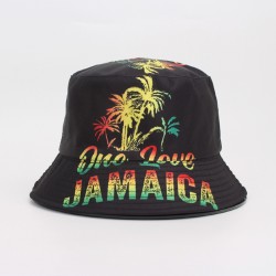 Overseas heart-printed graffiti bucket hat, sweet and clear, versatile and casual sun visor for women