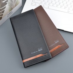New men's wallet - long style wallet, vertical style thin soft leather wallet with multi-card slot, multi-card bag for suit bag