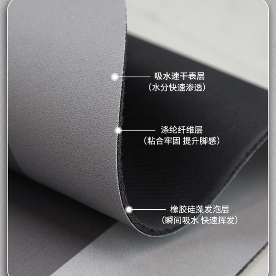 Minimalist diatom mud cushion, toilet and bathroom floor mat, absorbent, quick-drying, non-slip entrance mat