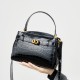 Kelly large women's bag premium crocodile pattern lock small square bag new genuine leather commuter crossbody women's bag