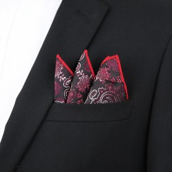 Shengzhou pocket squares, suit pocket squares, red embroidered business handkerchiefs for groomsmen and groomsmen, pocket squares