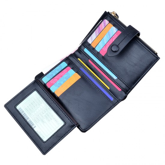 Wallet for women - short style, European style multi-card slot wallet for women, adjustable strap zipper zero wallet, fashionable wallet can hold driver's license Wallet for women - short style, European style multi-card slot wallet for women, adjustable strap zipper zero wallet, fashionable wallet can hold driver's license