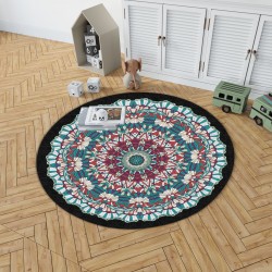 TEMU cross-border round Persian crystal velvet carpet for home decoration, hanging basket chair mat, easy-care bedside rug for the bedroom