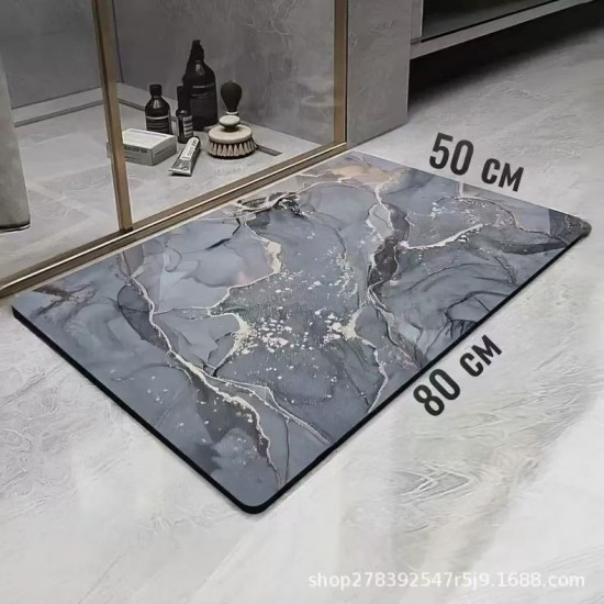 Cross-border TEMU cross-border marble diatom mud floor mats, non-slip and easy-care bathroom floor mats, wear-resistant entrance mats