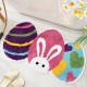 Cross-border Easter faux cashmere floor mat, cute bunny entrance doormat, Amazon TEMU entryway doormat in stock.