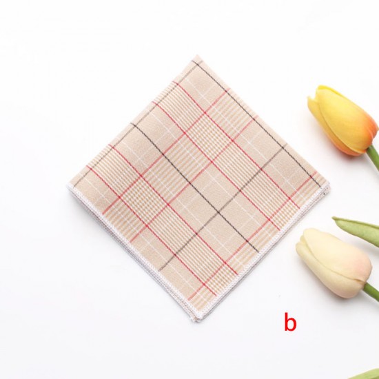 Cotton business formal suit pocket squares, men's plaid chest scarves, and small party handkerchiefs, available for wholesale.