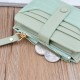 New style women's purse - short length, money clip, female student, fashionable lettering print mini small leather bag with hanging loop, detachable zipper zero wallet