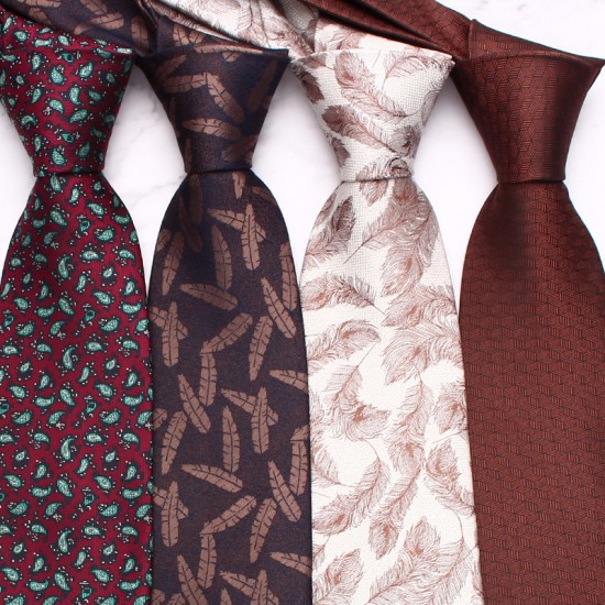 Lei'er burgundy men's tie, vintage groom wedding tie, yarn-dyed polyester silk business tie manufacturers in stock