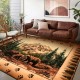 Cross-border American retro ethnic-style living room wall-to-wall carpet, non-slip and stain-resistant, bedroom, easy-care, bedside rug available for shipping