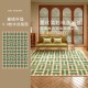 Mid-century French vintage green rug for the living room, American luxury, low-maintenance coffee table rug