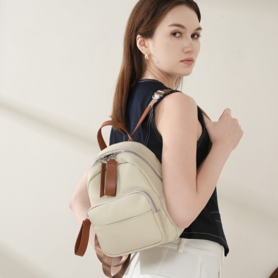 Genuine Leather Backpack for Women, Large Capacity, 2025 New Style, Fashionable and Versatile, Top-Grain Cowhide Casual Backpack Genuine Leather Backpack for Women, Large Capacity, 2025 New Style, Fashionable and Versatile, Top-Grain Cowhide Casual Backpack