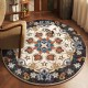 TEMU dropshipping round Persian print carpet for home use. Decorative stain-resistant bedside rug, non-slip hanging basket chair mat