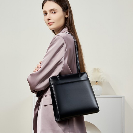 Special Offer 2025 Early Fall New Tote Bag, Luxury Cowhide Bucket Bag, Retro Elegant Red Women's Bag
