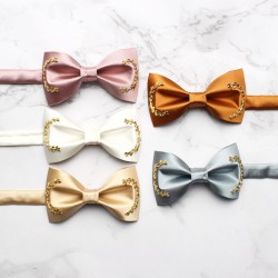 Men's custom-made bow ties, solid-color wedding bow ties for groomsmen and groomsmen, wholesale polyester yarn-dyed bow ties