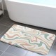 Creative striped diatom mud bathroom mat, non-slip, absorbent bathroom, foot mat, stain-resistant, easy-to-care entryway. Floor Mats