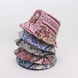 Cross-border Digital Printed Bucket Hat, Outdoor Sun Protection Sun Protection Bucket Hat, Versatile Reversible Ethnic Style Sun Hat
