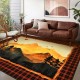 Cross-border American retro ethnic-style living room wall-to-wall carpet, non-slip and stain-resistant, bedroom, easy-care, bedside rug available for shipping