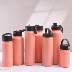 304 stainless steel thermos, double-walled vacuum space bottle, outdoor sports travel bottle, handle and hiking kettle wholesale