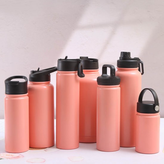 304 stainless steel thermos, double-walled vacuum space bottle, outdoor sports travel bottle, handle and hiking kettle wholesale