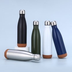 Foreign trade 304 stainless steel vacuum thermos with double-layer vacuum cork bottom, sealed and leak-proof cola bottle, portable sports water bottle