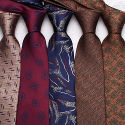 2024 new coffee-colored ties, men's casual, fashionable polyester hand-tied ties, available in multiple colors, available for wholesale.
