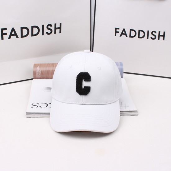 Women's baseball cap, Instagram, Yang Mi's same-style soft-top cap with letter C, versatile casual sun hat, soft-top trendy hat.