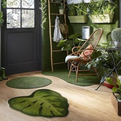 Cross-border TEMU cross-border leaf print floor mat for home bedroom decoration, dirt-resistant, easy-care bedside rug, non-slip coffee table mat