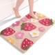 Simple strawberry faux cashmere bathroom entrance decorative carpet, absorbent bathroom non-slip mat, entrance doormat in stock.