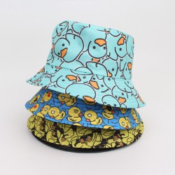 Overseas AliExpress bucket hat, coconut tree digital print bucket hat, reversible sun visor