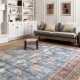 Cross-border Amazon washable Oriental carpet, soft living room rug, waterproof floral distressed, stain-resistant for indoor use