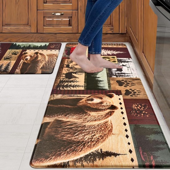 Cross-border American country-style long kitchen mats, absorbent, non-slip and wear-resistant, easy-care, two-piece set available for shipping