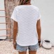 Spring and summer fashion jacquard round neck 2025 new style European and American women's wear solid color V-neck batwing sleeve unique top T-shirt for women Spring and summer fashion jacquard round neck 2025 new style European and American women's wear solid color V-neck batwing sleeve unique top T-shirt for women