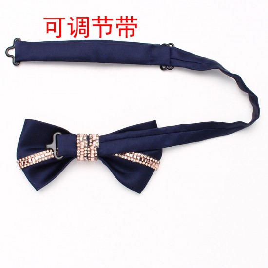 Golden bow ties, men's diamond bow ties, stylish Korean-style bow ties for groomsmen and groomsmen, wholesale