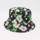 A versatile bucket hat with Irish trefoil print, a stylish, reversible sun protection hat for women.