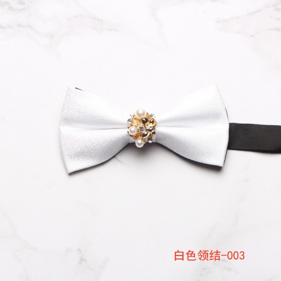 2025 new Korean-style men's polyester diamond-studded bow ties, banquet and performance bow ties, suit and shirt accessories.
