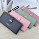 Long length wallet for women - detachable zipper, fashionable patchwork handbag, multi-card slot, large capacity leather bag, mobile phone bag