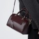 New Winter Genuine Leather Boston Pillow Bag, Fashionable and Casual Handbag, Cowhide Shoulder Bag for Women