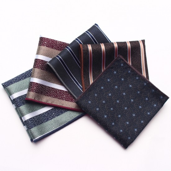 New striped floral pattern men's suit pocket square, men's business retro suit chest scarf, small handkerchief, wholesaler