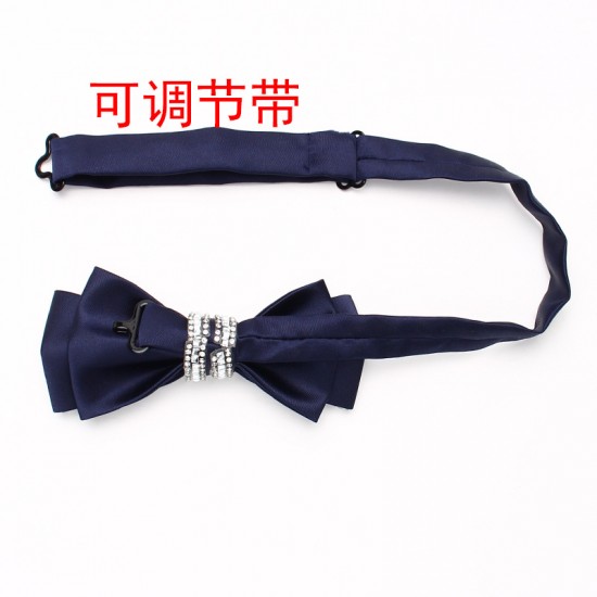 Silver diamond bow ties, men's diamond bow ties, stylish Korean-style bow ties for groomsmen and groomsmen, manufacturer.